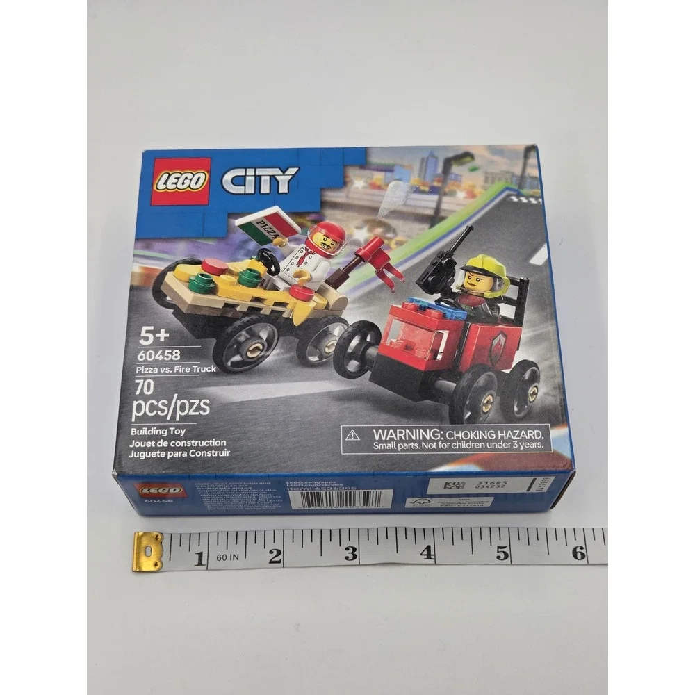 LEGO City Pizza vs. Fire Truck 60458 Building Toy Set 70 Pieces New Sealed